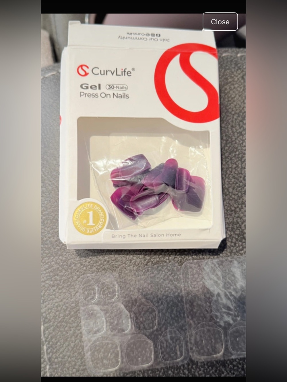 22 Purple Gel Press On Nails Curvlife